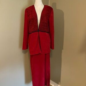 Nancy Bolen City Girl Chic Red Women's MIdi Skirt Set